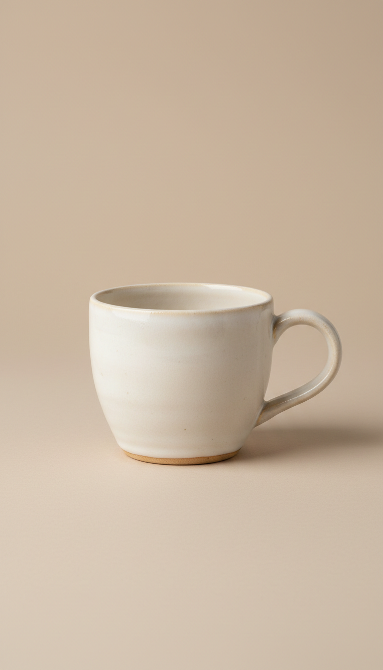 Porcelain White expressive glaze cup